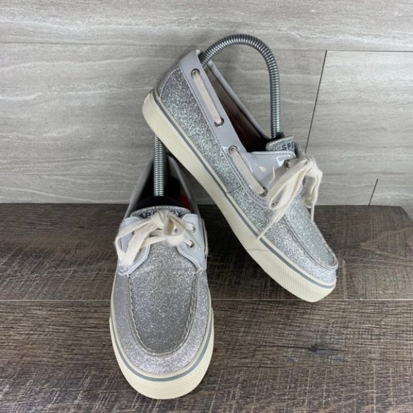 Women's SPERRY Glitter Patent Boat Shoe - Picture 6 of 11